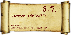Burszon Tömör névjegykártya
